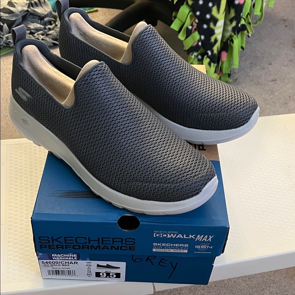 Skechers Charcoal Slip-On Loafers